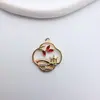 Accesorios Colgantes de Cobre Puro 14K con Circonita Incrustada, Colgante Hueco con Galvanoplastia al Vacío, Joyería con Circonita, Accesorios Colgantes