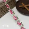 Hilo de Color Graduado de Baja Saturación Encaje Bordado de Rosas con Técnica Tridimensional Hidrosoluble, Accesorios Decorativos DIY Hechos a Mano