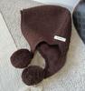 Touca/Boniu ~ Lã Loop 100% lã Bola Balaclava Rosto Feminino Pequeno Quente Chapéu Tricotado