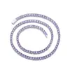 Collar de Tenis de Zirconia de 4 mm Transfronterizo Europeo y Americano, Joyería para Mujeres y Hombres, Cadena Completa de Diamantes, Joyería de Lujo de Nicho al por Mayor