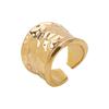 R0862 Anel de rosto largo de lava côncavo-convexo metálico transfronteiriço Estilo simples Personalidade Anel aberto irregular