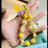 Cadena para Teléfono de Dibujos Animados Linda Llavero de Cuentas Hecho a Mano Dopamina Correa de Muñeca Colgante Accesorio para Bolso para Niñas Pequeñas