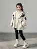 Conjunto de otoño 3 en 1 desmontable para niñas 2026 nuevo y elegante impermeable para niñas mayores, abrigo de invierno grueso para niños