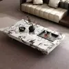Mesa de Centro Retangular Estilo Italiano Minimalista Moderno para Sala de Estar, Home Office, Apartamento Pequeno, Mesa da Moda