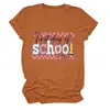 Primer día de escuela Amazon Wish Estación Independiente Moda Casual Temperamento Camiseta de Manga Corta con Cuello Redondo para Mujer