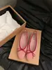 Zapatos de Salón Individuales Estilo Francés Rosa con Lazo de Hada para Mujer Primavera y Verano 2026 Zapatos de Ballet de Suela Blanda Estilo Chanel
