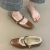 Sapatos Mary Jane Retrô para mulheres, nova coleção de inverno 2024, estilo francês, elegantes, quentes e adequados para usar à noite