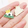 30 Estilos Mixtos de Trofeo de Fútbol de la Copa del Mundo con Goteo de Aceite, Estadio, Camiseta, Colgantes de Aleación, Pendientes DIY, Pulsera, Accesorios de Joyería