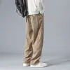 Pantalones de pana para hombre, Pantalones deportivos casuales de primavera y otoño, Marca de tendencia estilo americano, Corte holgado, Tallas grandes, Pantalones rectos de pierna ancha, Modernos
