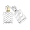 Frasco Acrílico B067-100ml em Estoque Quadrado com Grade Frasco de Perfume Dispensador Portátil de Cosméticos Frasco de Vidro Vazio