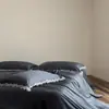 Colcha Delgada Bordada con Encaje Francés, Doble Lavado a Máquina, Clase A, Transpirable, Textura Sedosa para Dormir sin Ropa y Verano Fresco