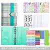 Cuaderno de hojas sueltas a6 bestseller transfronterizo con patrón de cuadros, organizador financiero de cuero, cuaderno planificador de presupuesto de efectivo creativo