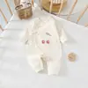 Mameluco protector de algodón puro Clase A para recién nacidos, mameluco estilo cuatro estaciones, mameluco sin huesos para meses pequeños, 52