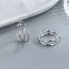 Pendientes de Cruz Retorcida Amanecer de Primavera: Estilo coreano petite, elegante y simple, versátil para el día a día, diseño de línea de doble capa, aretes nuevos