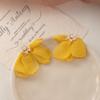 Aretes de Hada de Flores con Borla de Aguja de Plata Aretes Estilo Pastoral Nicho Hecho a Mano Elegantes Exagerados para Mujer
