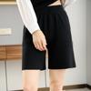Pantalones cortos de cachemir gruesos de Otoño e Invierno para mujer, pantalones de punto cortos, estilo casual holgado perezoso, prenda exterior recta, entrega de una pieza