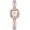 Relógio Feminino Popular Processamento e Personalização Nicho Luxo Acessível Quadrado Quartzo Feminino Pulseira de Sereia Cravejado de Diamantes High-End
