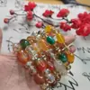 Pulsera de Cuentas Cilíndricas de Cristal de Ágata Natural para Hombres y Mujeres Pulsera Passepartout Pulsera de Ágata y Cuentas de Arroz Regalo para Transmisión en Vivo