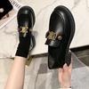 Mocasines para Mujer 2024 Verano Nuevo Estilo Zapatos Pequeños de Piel Suela Gruesa Casual Moda Versátil Slip-On Nicho Zapatos para Mujer Tendencia