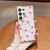 Europeu e Americano Mais Vendido Estilo Simples Flor de Coração Rosa Capa de Celular Magnética Samsung S26Ultra Transparente S23 Anti-Queda