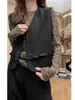 Impresionante nuevo OOTD de verano: un conjunto completo de chaleco estilo coreano, top de manga larga y pantalones casuales, un elegante atuendo de tres piezas para mujer