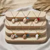 Collar de Acero Inoxidable de Moda con Forma de Concha, Estrella de Mar y Perlas Artificiales, Estilo Nuevo Transfronterizo, para Viajeros, Estilo Vacaciones en la Playa para Mujeres