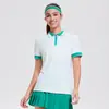 Conjunto de Roupa Esportiva Transfronteiriça Caijue para Mulheres, Roupa de Yoga Respirável, Roupa de Fitness de Manga Curta, Conjunto de Roupa Slim-Fit para Badminton e Tênis para Mulheres