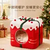 Cama para gato estilo navideño, espacio amplio, totalmente cerrada, cama cálida para gato, cama para mascotas de otoño e invierno, cama para perro al por mayor, envío directo desde fabricante transfronterizo