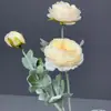 Decoración de Boda Transfronteriza Flor de Loto Artificial Afelpada de 3 Cabezas Material Decoración de Flores para Techo de Boda Flores Artificiales para Fondo de Escenario
