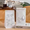 Torrada Fresca Assada 450g com Saco de Embalagem Pintado à Mão, Abertura com Janela, Borda Enrolada, Croissant Selado com Arame, Torrada Fatiada, Saco de Papel Autosselante