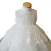 Vestido de Princesa para Niña Pequeña, Vestido de Boda Infantil, Atuendo de Performance para Niña, Vestido Blanco Voluminoso de Dama de Honor, Verano