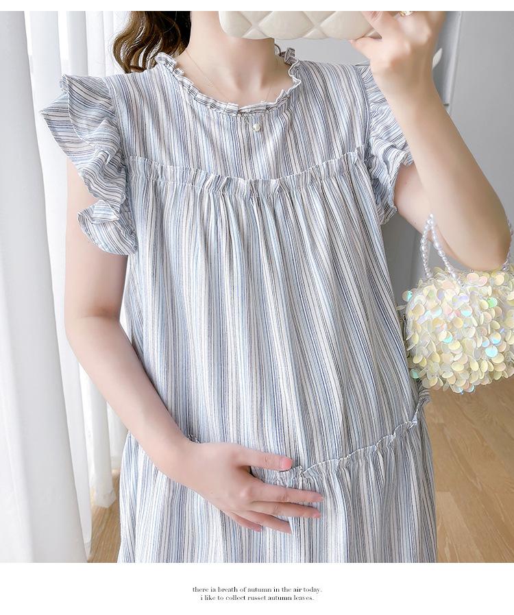 小飞袖度假风宽松连衣裙孕妇裙子