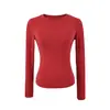 Camiseta Básica de Manga Larga Estilo Europeo y Americano para Chica Picante, para Yoga y Fitness, Nueva de Otoño, Elástica, Adelgazante, Capa Base Superior