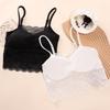 2023 Nuevo Estilo Cuello de un Carácter Encaje Antideslizante Camisola para Mujer Cinturón Almohadilla para el Pecho Sexy Hermosa Espalda Ropa Interior Básica para Combinar con Todo