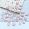 Venta al por mayor del fabricante Anillo de cuarzo rosa natural ovalado de fondo plano Cara para anillo Hecho a mano DIY Semiacabado Incrustación Accesorios de joyería
