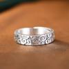 Anillo de plata con pie de rey ciervo dorado, retro, simple, plata 990, anillo ajustable con nube auspiciosa, pulsera de regalo para mujer