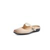 Mocassins Esportivos de Couro Vacum de Camada Superior Lavado com Solado Grosso Verão 2025 Salto Médio Bico Quadrado Couro Genuíno Outwear Meias Sapatilhas para Mulheres