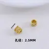 Accesorios de microincrustación dorada chapada en cobre pulsera de bola hueca perforada con cuentas material diy para pulsera espaciador de toroide con cuentas