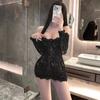 Lingerie Sexy, Empregada Sexy Apaixonada, Uniforme de Empregada Sedutor, Enfermeira Fofa, Secretária de Desejo Puro, Conjunto de Vestido de Renda Cheongsam