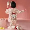 Pijama para niñas 2026 nuevo primavera y otoño infantil algodón puro manga larga estilo princesa moderno ropa de casa para niñas mayores