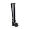 Sapatos de salto alto sapatos botas sapatos de mesa d'água outono e inverno 2022 botas over the knee sem calças comércio exterior botas de cavaleiro tubo de aço dança grossa novo feminino