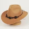 Sombrero bohemio étnico tejido a mano con sombrero de vaquero occidental, nuevo sombrero vintage transfronterizo