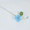 Flores de lana tejidas terminadas, flores tejidas a crochet hechas a mano, flores de oil-tong, productos terminados de un solo tallo, decoración para escenas de boda, flores artificiales de lana
