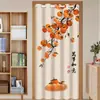 Cortina de Porta Estilo Chinês Cortina Divisória com Haste Telescópica Sem Furo para Uso Doméstico, Bloqueador de Vento de Ar Condicionado para Quarto, Cortina Divisória para Cozinha e Banheiro