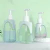 Botellas de Champú en Stock 300/400/500ml Gel de Ducha Azul Claro Botellas de Plástico Set Doble Grueso