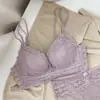 Taza para Pan al Vapor de Pecho Pequeño Espesa de 4 cm Ropa Interior de Niña Cómoda Sin Aros Reafirmante Sujetador de Encaje Ajustable