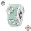Ivor transfronterizo 925 verde menta con cuentas accesorios diy hebilla de posicionamiento de mariposa cuentas sueltas moda más vendido hebilla de clip joyería