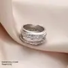 Europa y Estados Unidos transfronterizo súper ventas kink anillo de alto sentido anillo de líneas geométricas sinuosas joyería irregular multicapa al por mayor