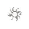 Anillos de pezón exquisitos superventas transfronterizos Acero inoxidable Forma de flor Anillos de pezón falsos Pinzas para pezones con pantalla de pavo real Joyería para piercing Tachones para pezones sin perforación