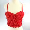 Top de Tirantes Sexy Ajustado con Espalda Descubierta y Perlas, Base para Ropa Exterior, Top de Hueso de Pescado con Almohadilla en el Pecho, Estilo Floral Europeo y Americano